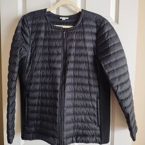 Lightweight Quilted Zip-Front Jacket in Black